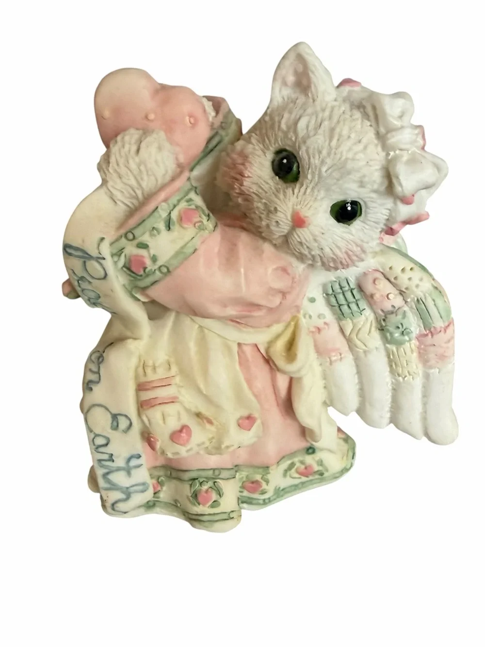 Vintage 90s Enesco Calico Kittens Cat Christmas Ornaments Lot of 4 Holiday